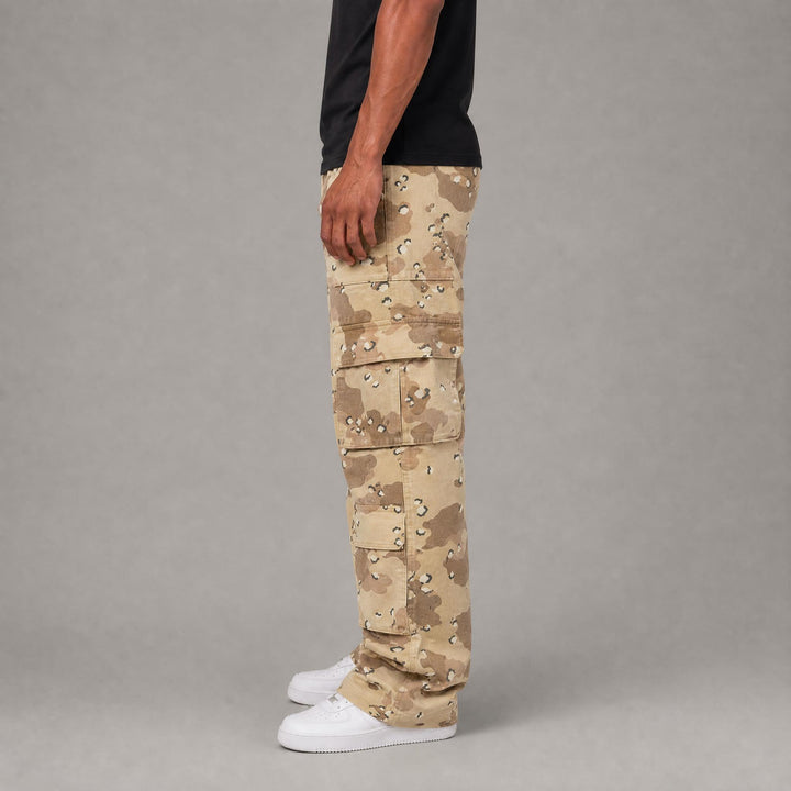Straight Stacked Cargo Pants - Desert
