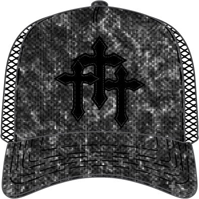 CROSS LEATHER PU PATCH TRUCKER