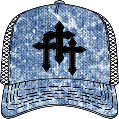 CROSS LEATHER PU PATCH TRUCKER