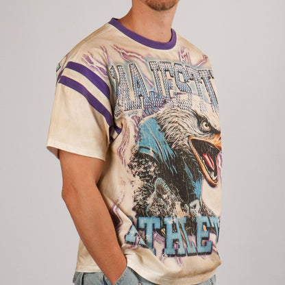 Garment Dyed Stud Cropped Tee - Egg Shell