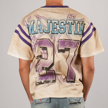 Garment Dyed Stud Cropped Tee - Egg Shell