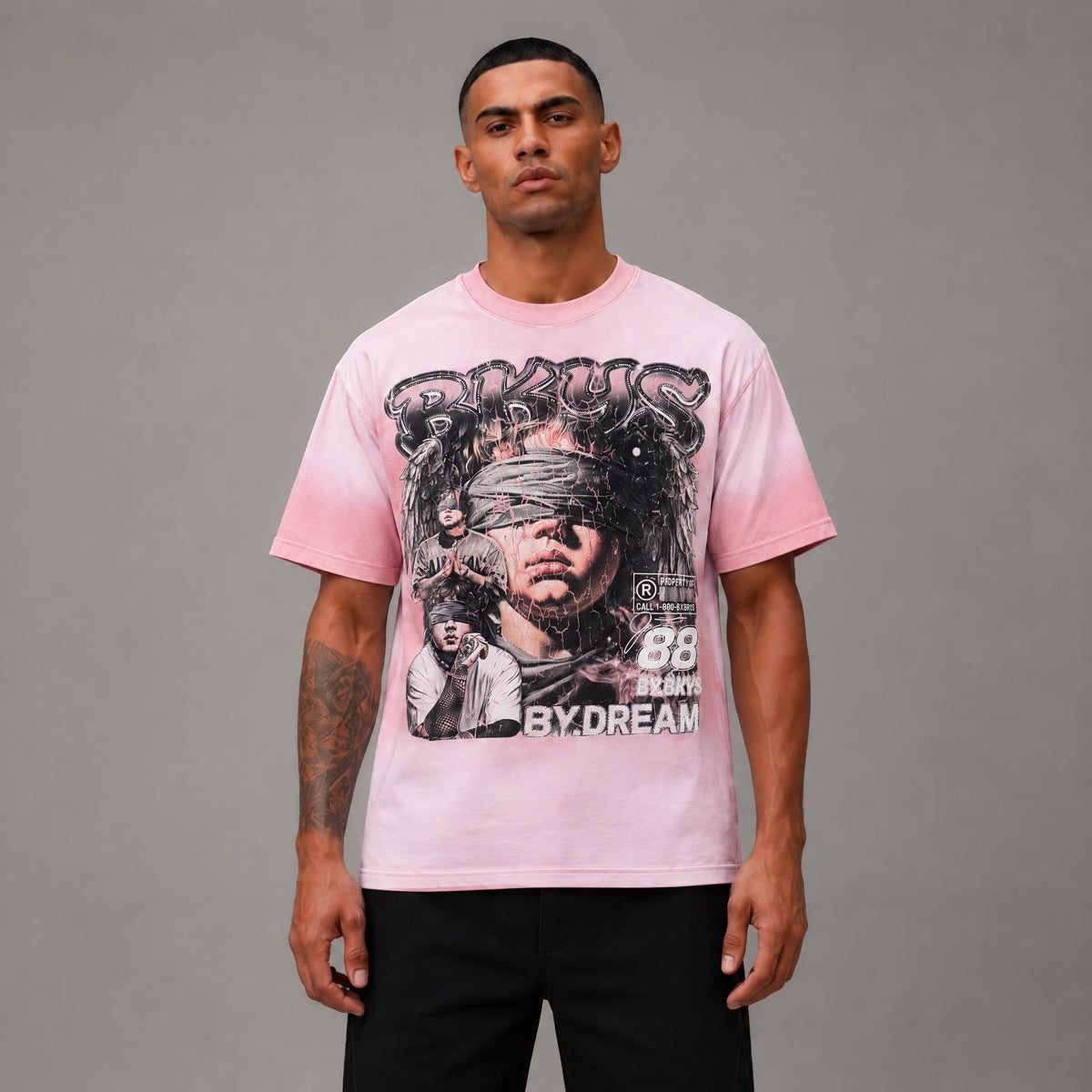 Teen Angel French Terry Tee - Men's Graphic Streetwear T-Shirt