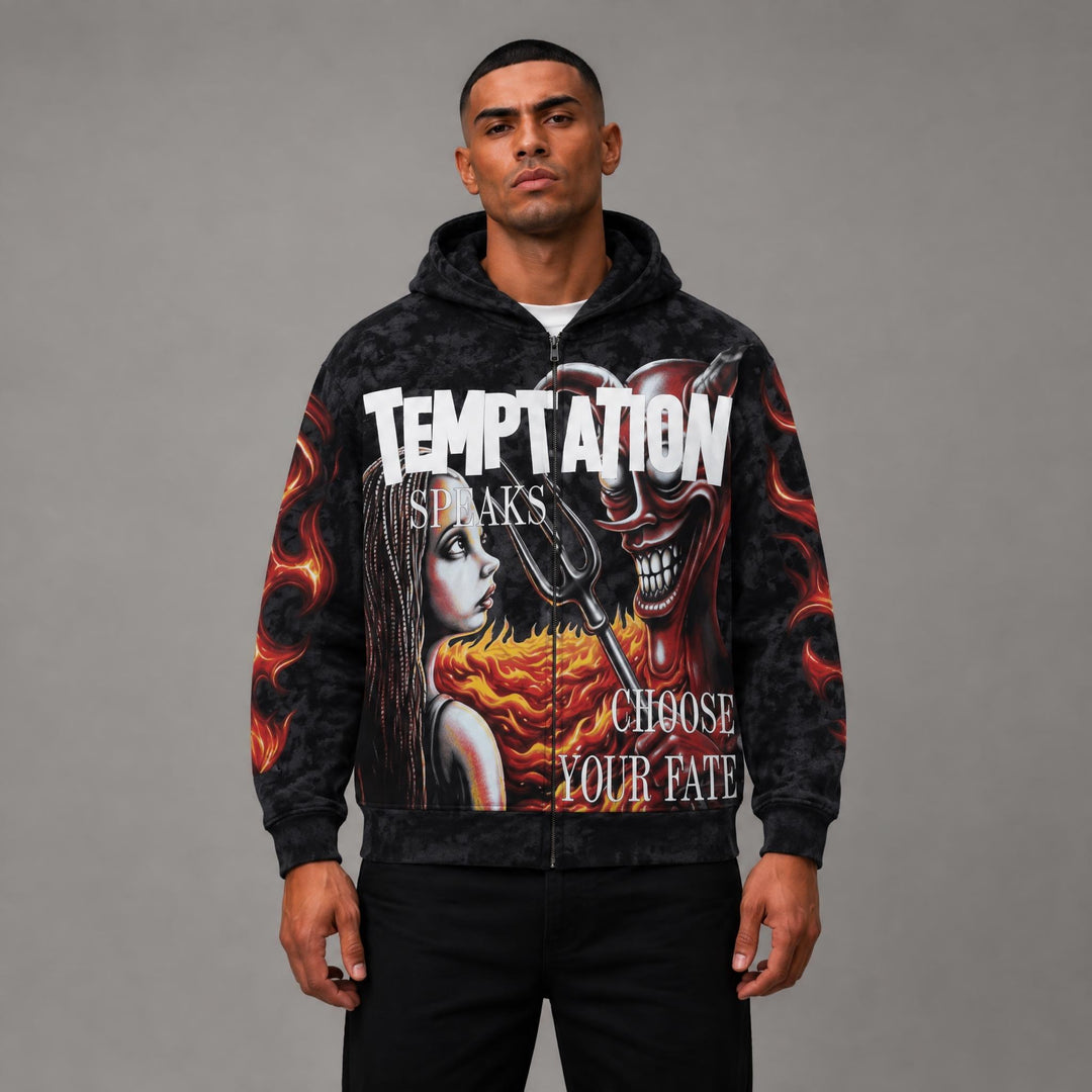 Temptation Zip Up Hoodie - Men&