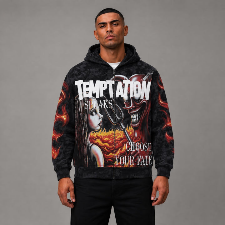 Temptation Zip Up Hoodie - Men&