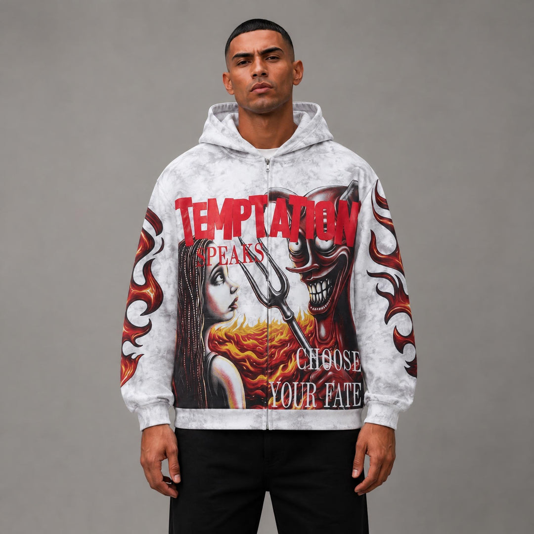 Temptation Zip Up Hoodie - Men&
