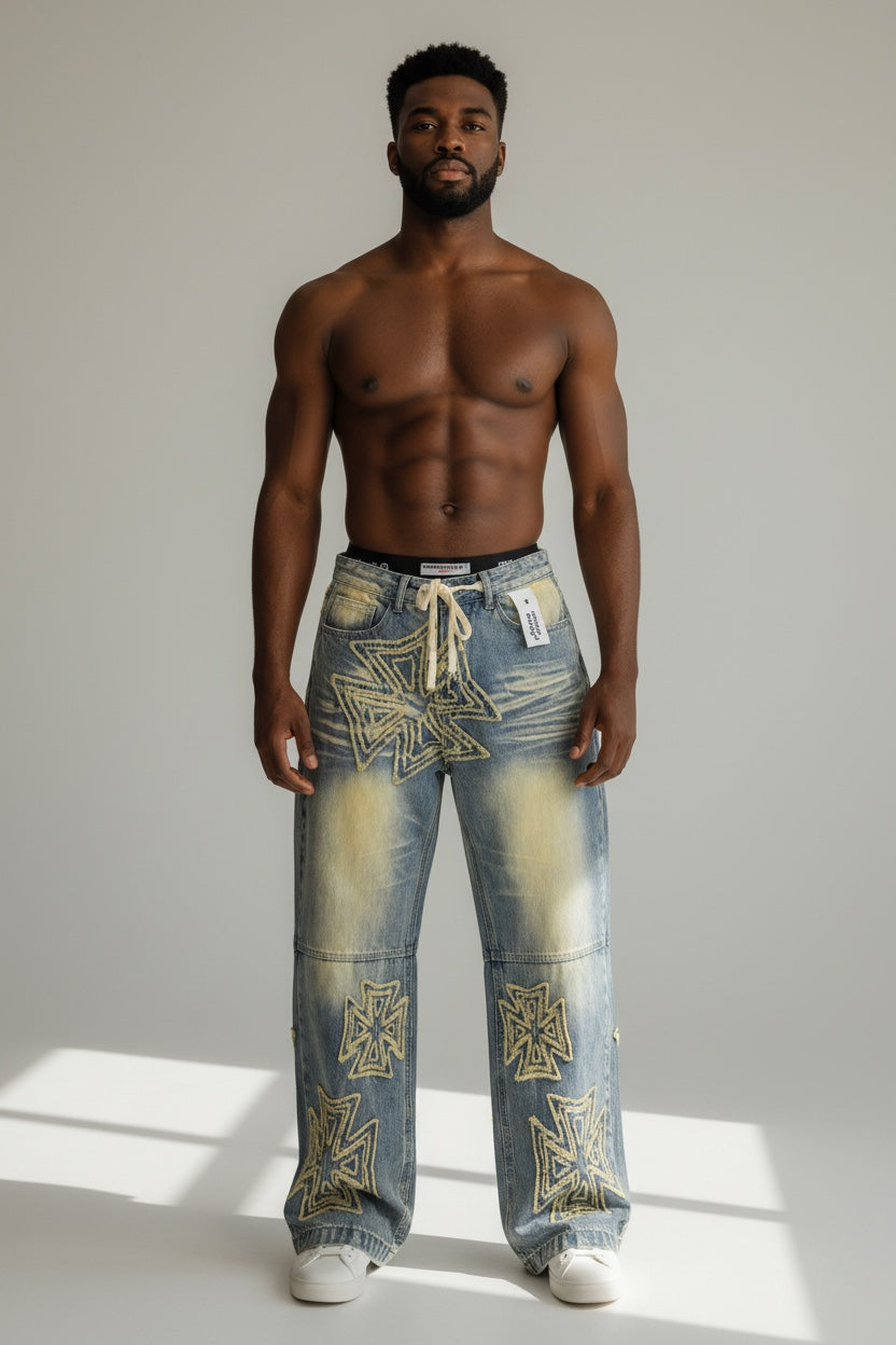 Valley Denim Tan Baggy Jeans