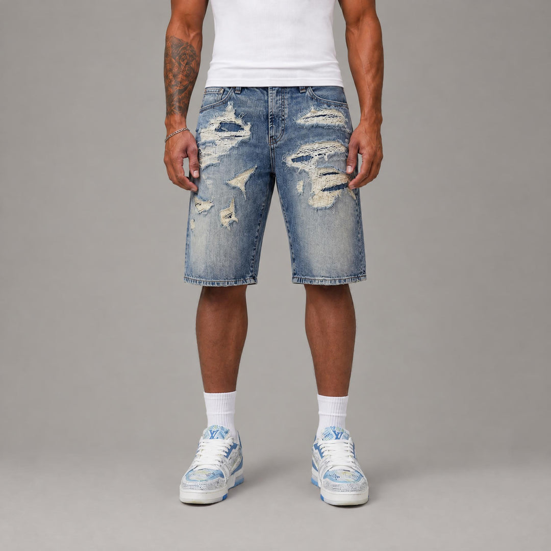 Wash Denim Shorts