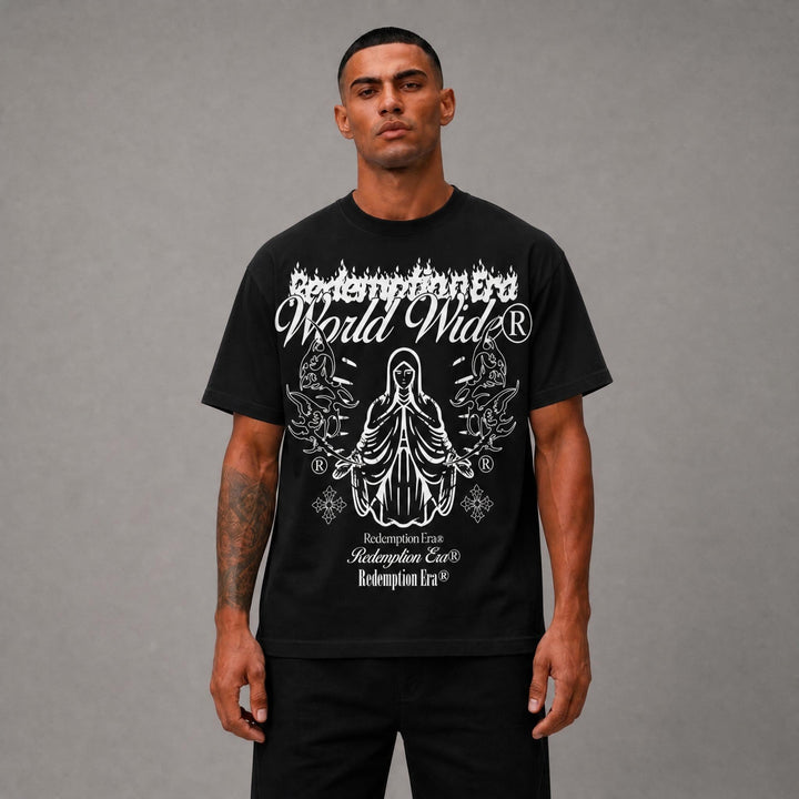 Worldwide Cropped Tee - Black