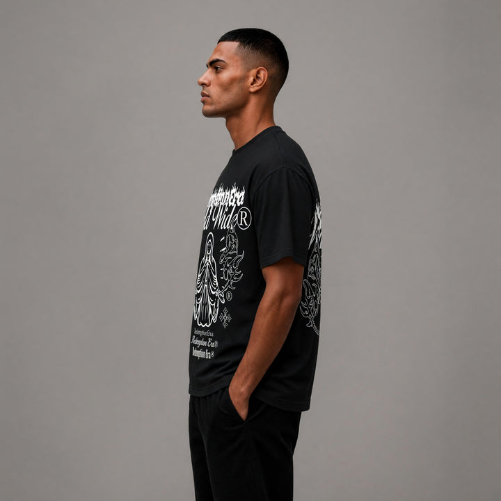 Worldwide Cropped Tee - Black