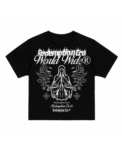 Worldwide Cropped Tee - Black