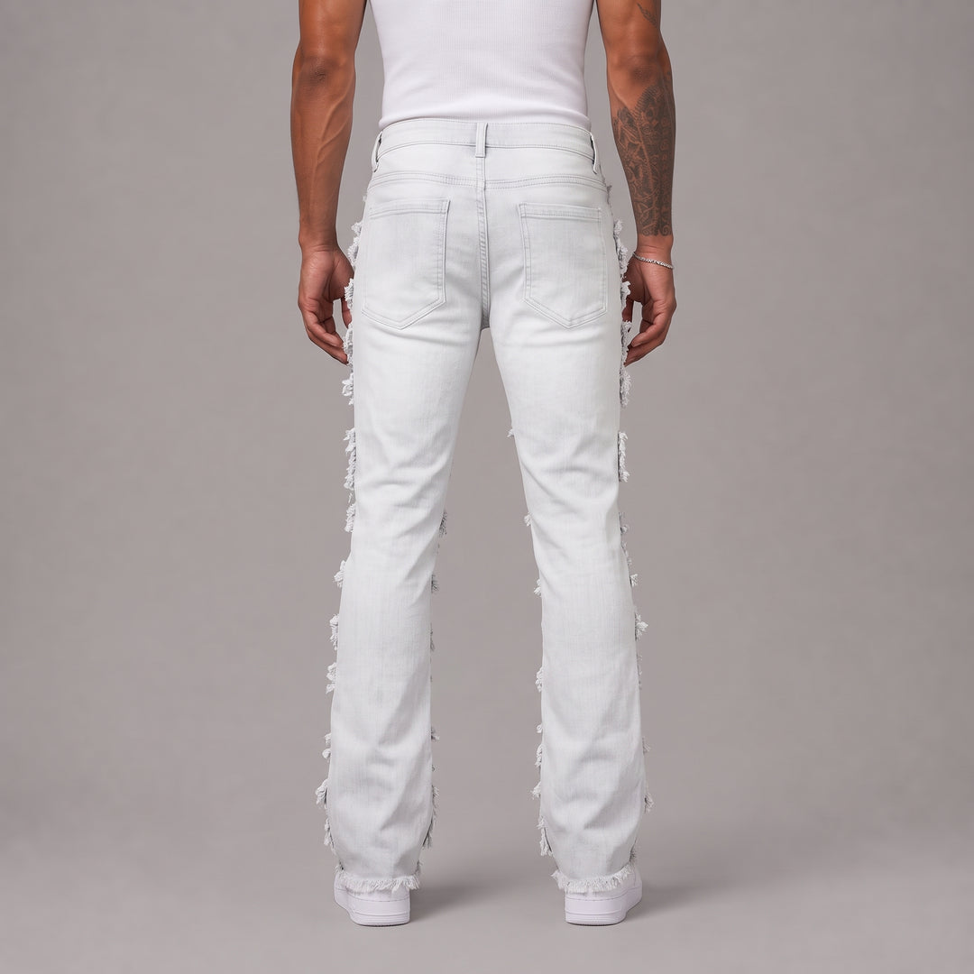 X-Frayed Twill Pants - Men&