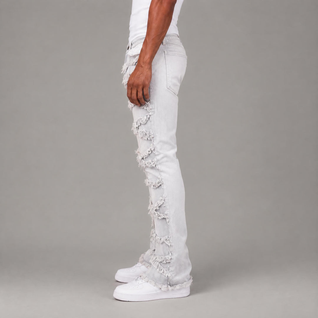 X-Frayed Twill Pants - Men&