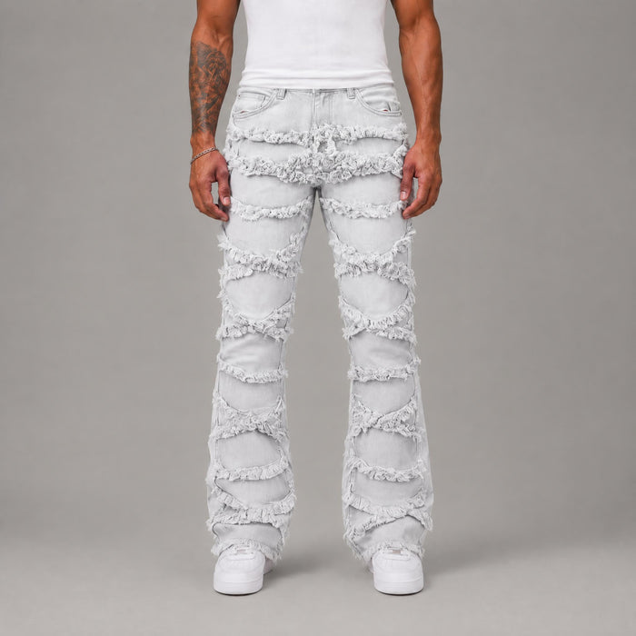 X-Frayed Twill Pants - Men's Streetwear Twill Pants
