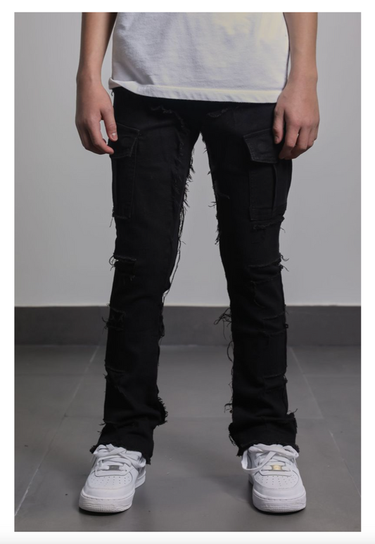 Santo Stacked Jeans (AJK3030 Jet Black)