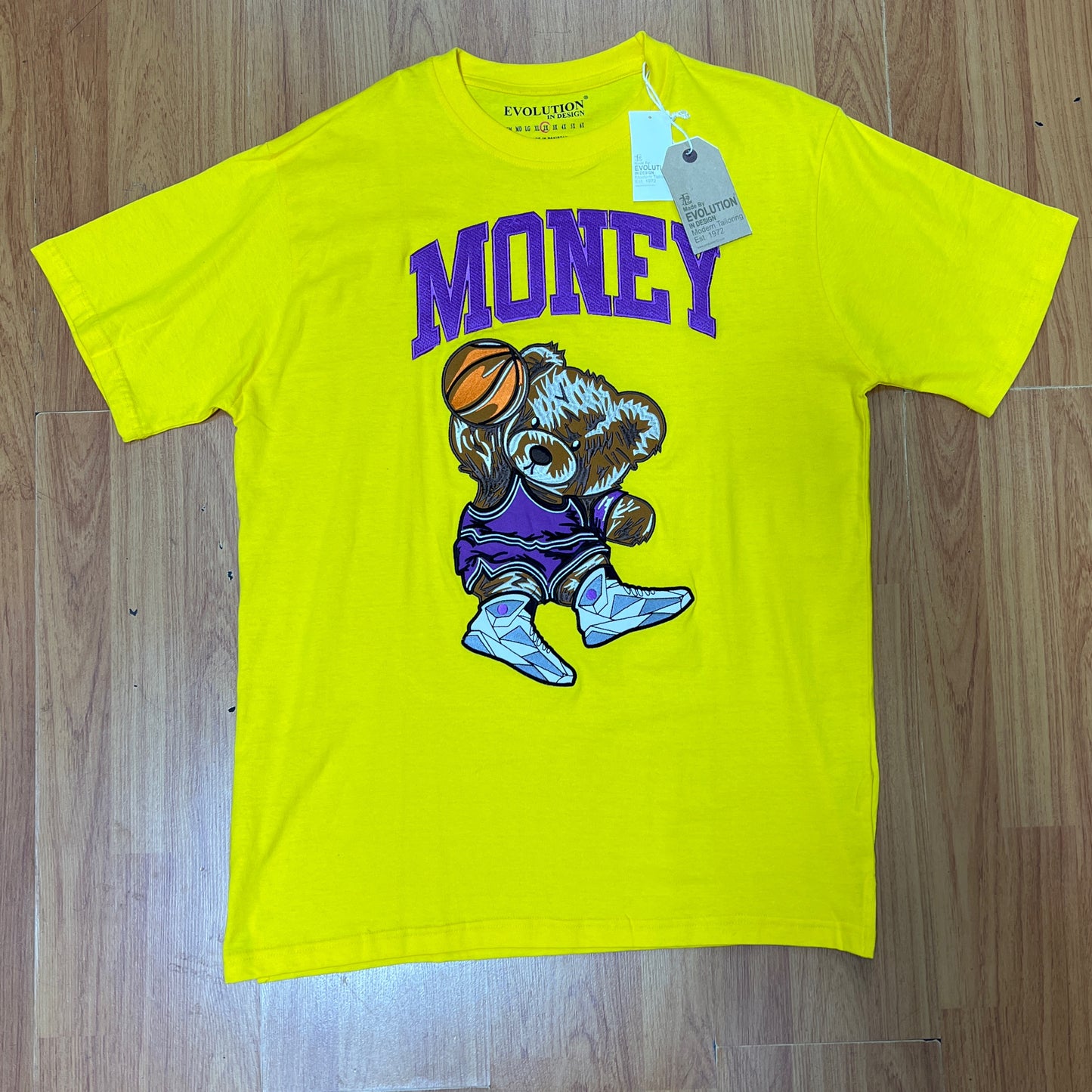 EV-180138 BALLIN BEAR YELLOW TEE ONLY