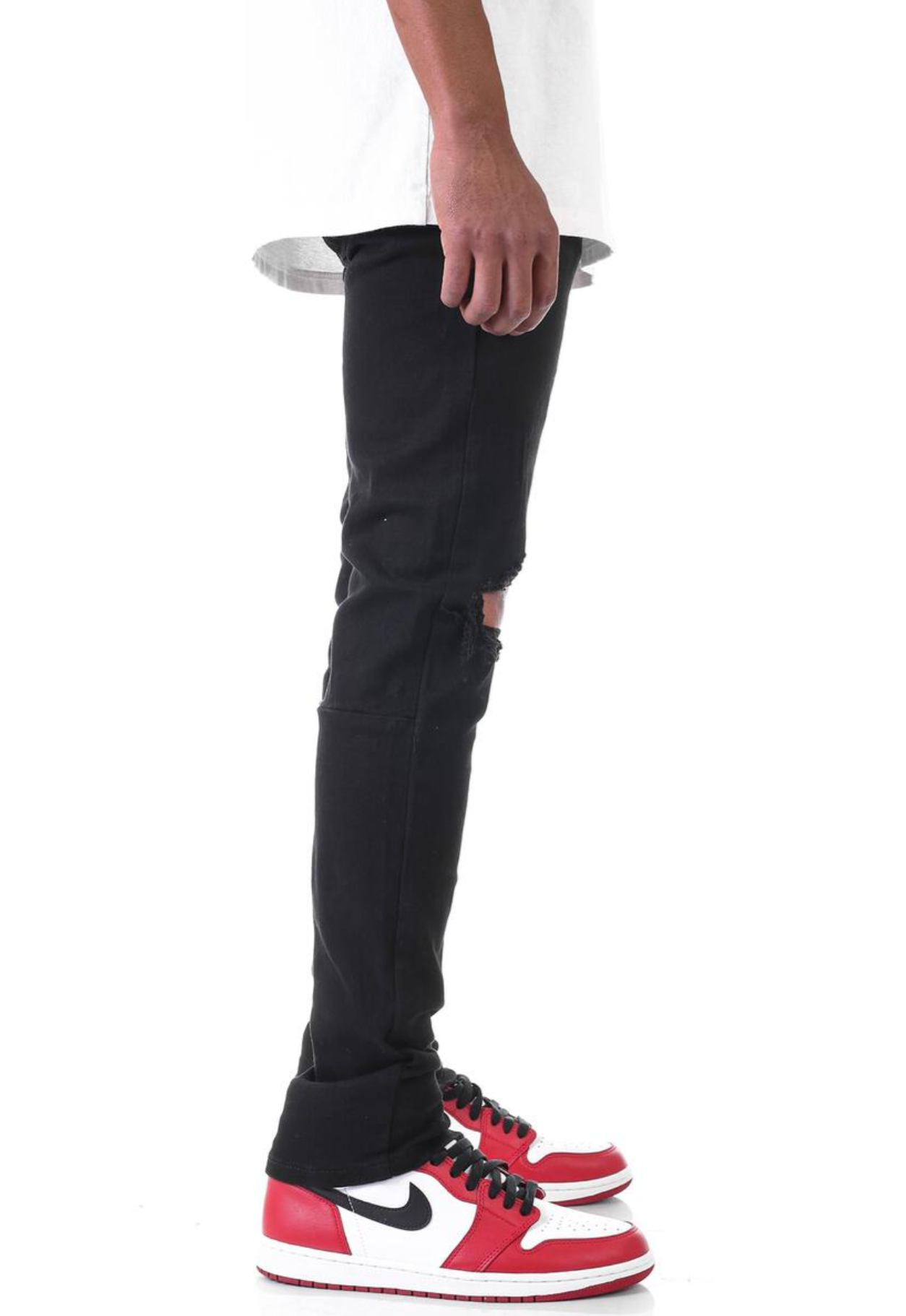 Skinny Fit Ripped Jeans Black - KNB3119