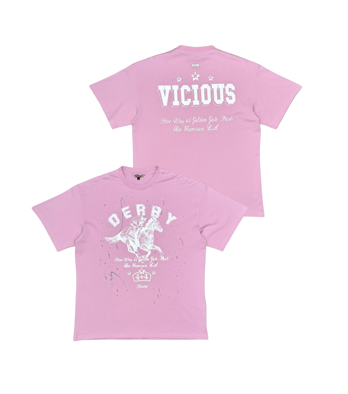 Derby Distressed  Oversized Tee (VC450 Pink)