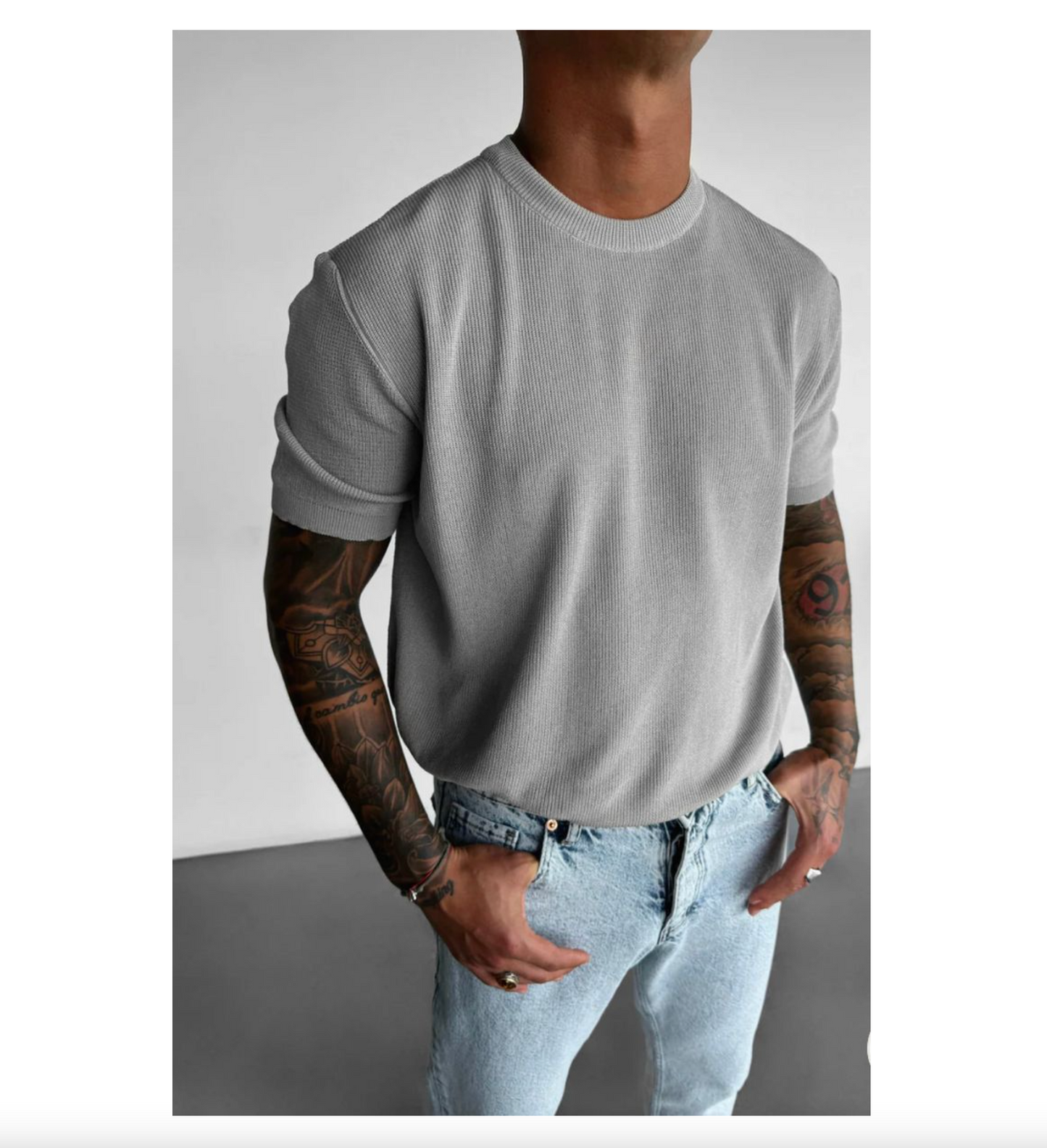 Knit T-Shirt - Grey