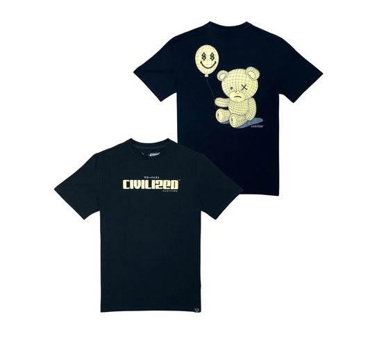 CV5388 - Happy Face Bear Civilized Tee - Black Colorway