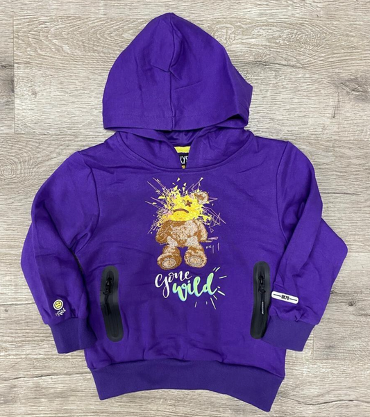 H401 - Gone Wild Toddlers Purple Hoodie