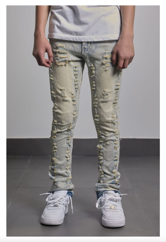 Shatter Stacked Jeans (AJK3044 LT Wash)