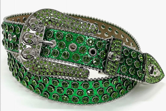 RRB8177 - Rhinestone Belt Triple Green