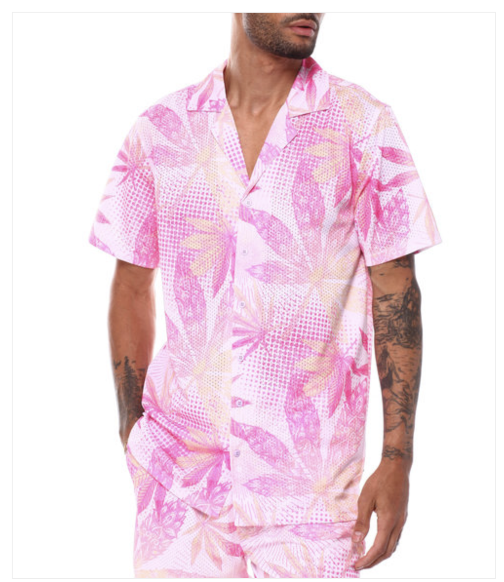 131-721 Haze Camp Mesh Shirt - Pink