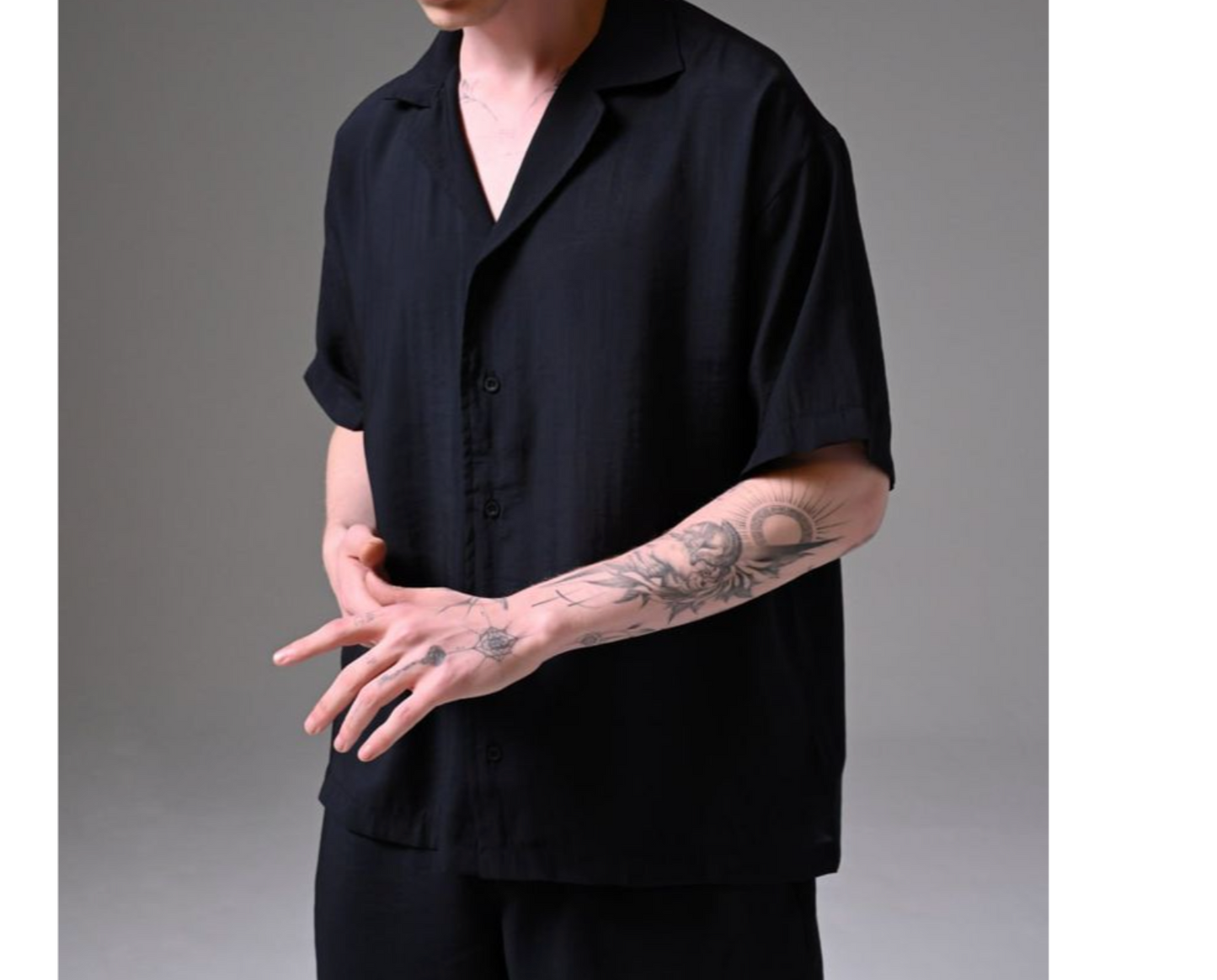 Finch LA Black Linen Shirt -LNSET-1