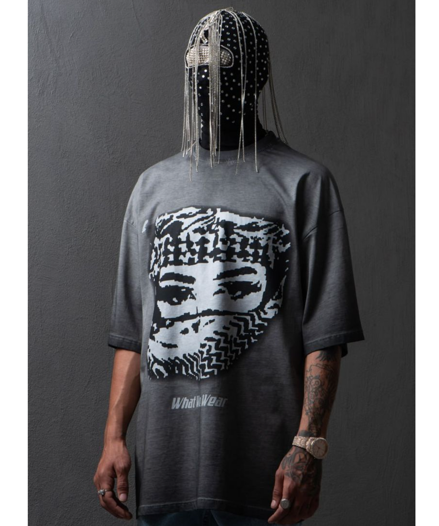 Gangs Bro Acid Washed T-Shirt (ASD266 Grey)