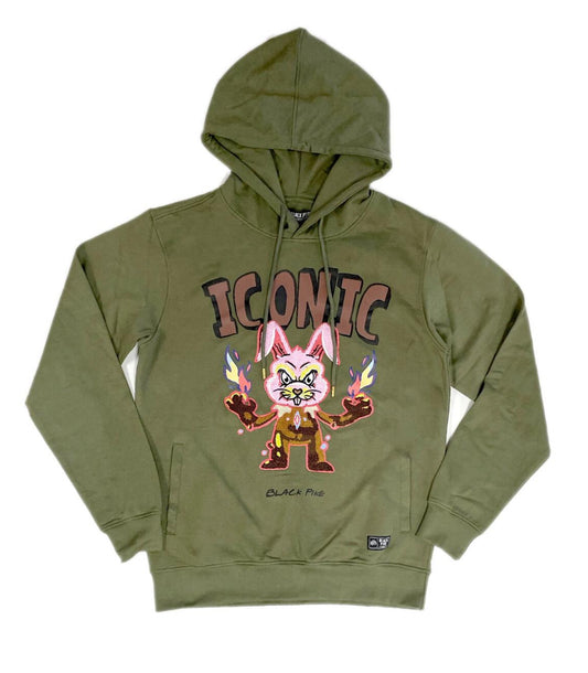 BF2307 Iconic Bunny Olive Hoodie