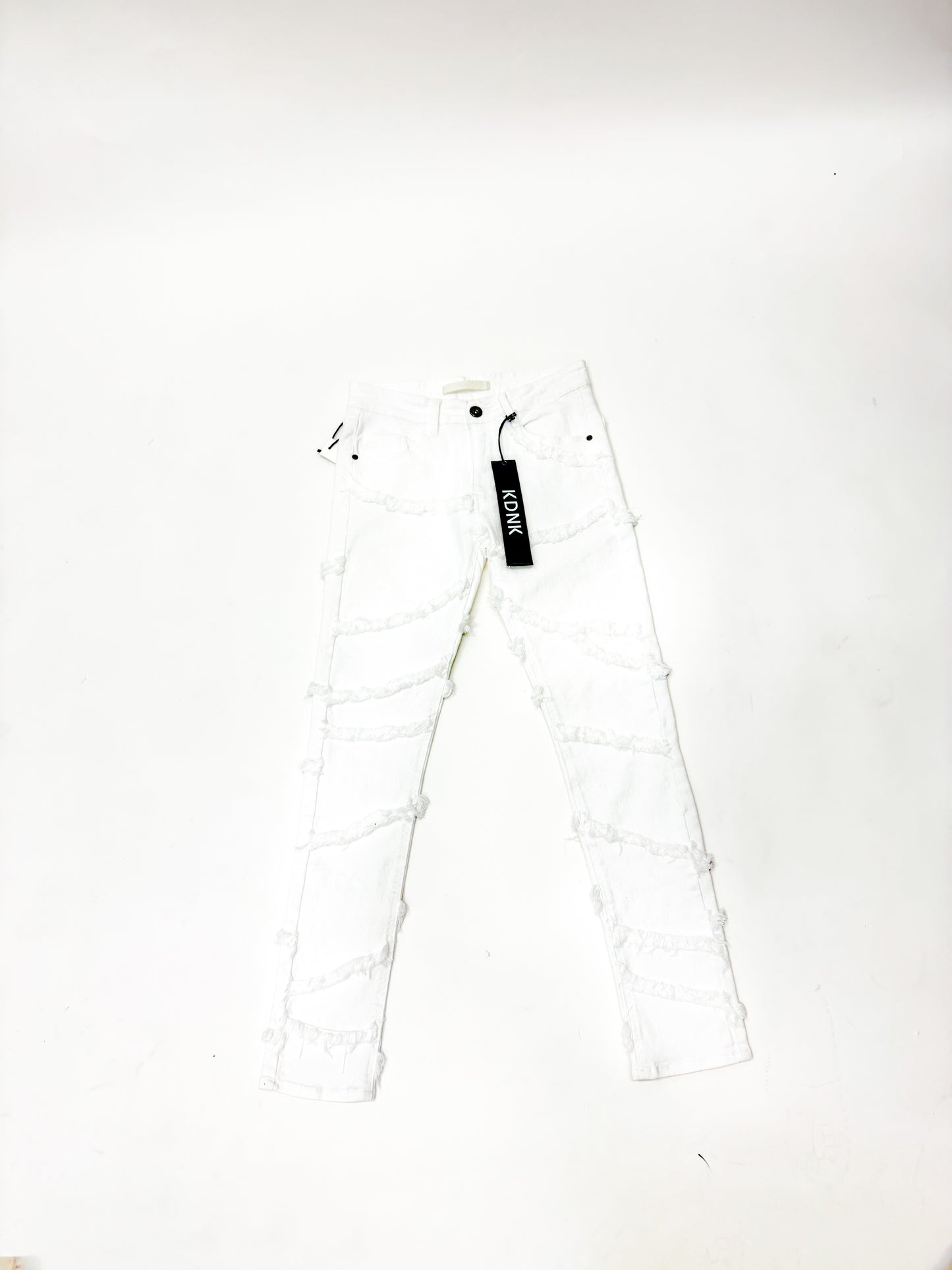 White Ripped Skinny Jeans (KNB3341)