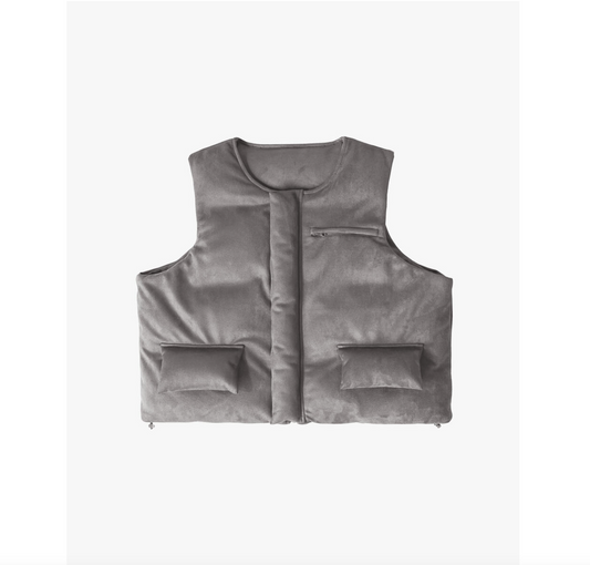 Suede Bubble Vest - Grey (EP11163)