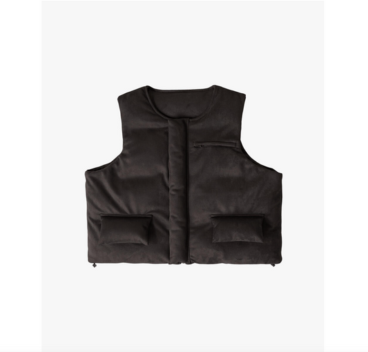 Suede Bubble Vest - Black (EP11162)