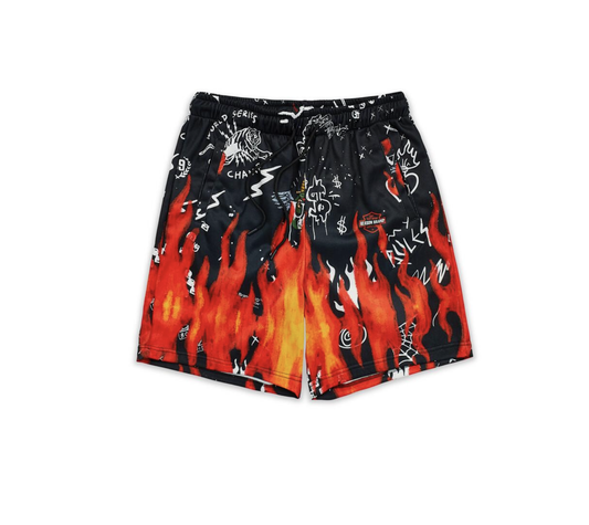 A1-453 FLAME SHORTS BLACK (R7A3)