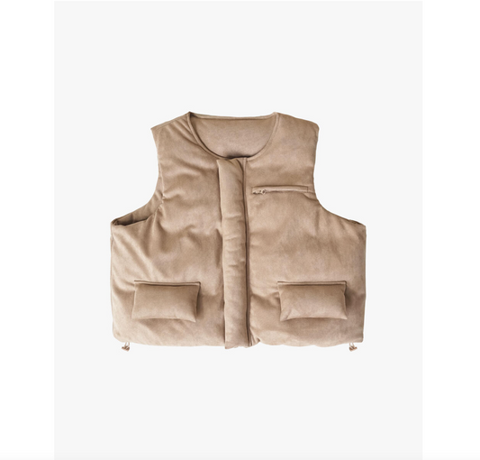 Suede Bubble Vest - Tan (EP11161)