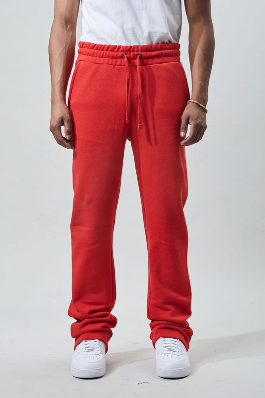 Stacked Fleece Pants - Red