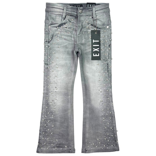 Kids City Of Star Stacked Jeans - Wash Grey