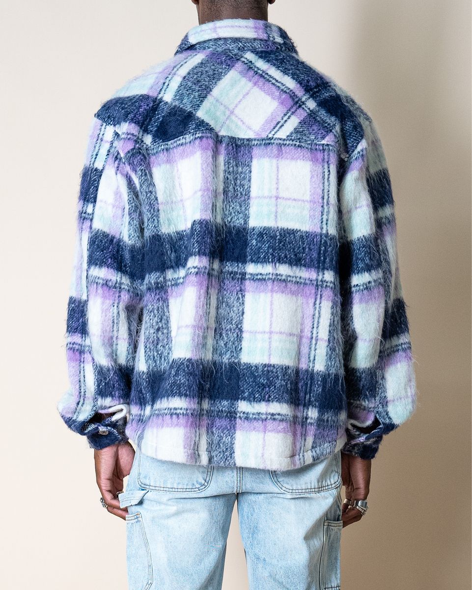 Side Slit flannel - Blue
