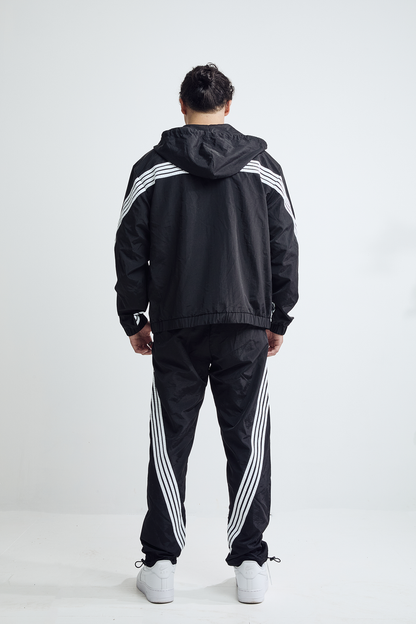 Nylon Windbreaker Pants - Black