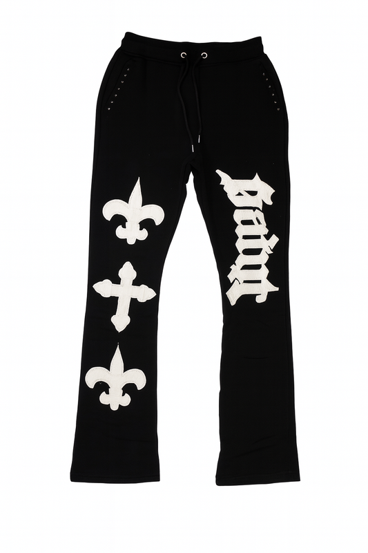 Saint Stacked Sweats - Black