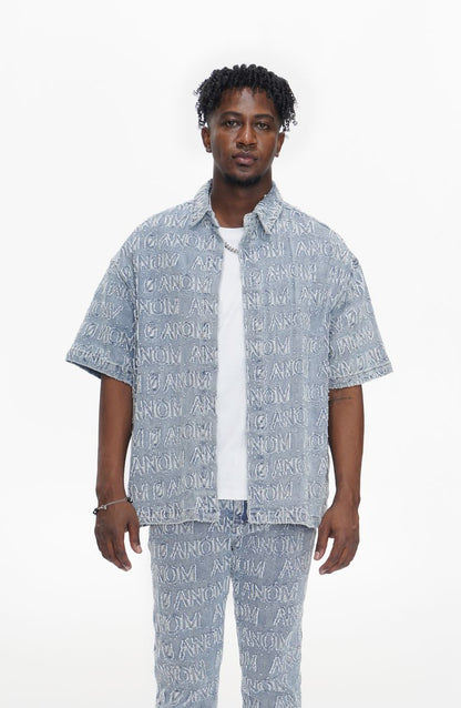 Cliff Denim Button Down Shirt - Blue