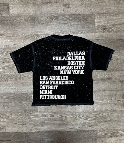 Hunter F-Terry Cropped T-Shirt - Black