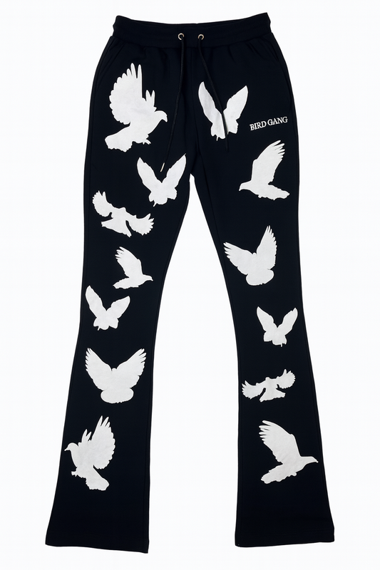 Dove Stacked Sweats - Black