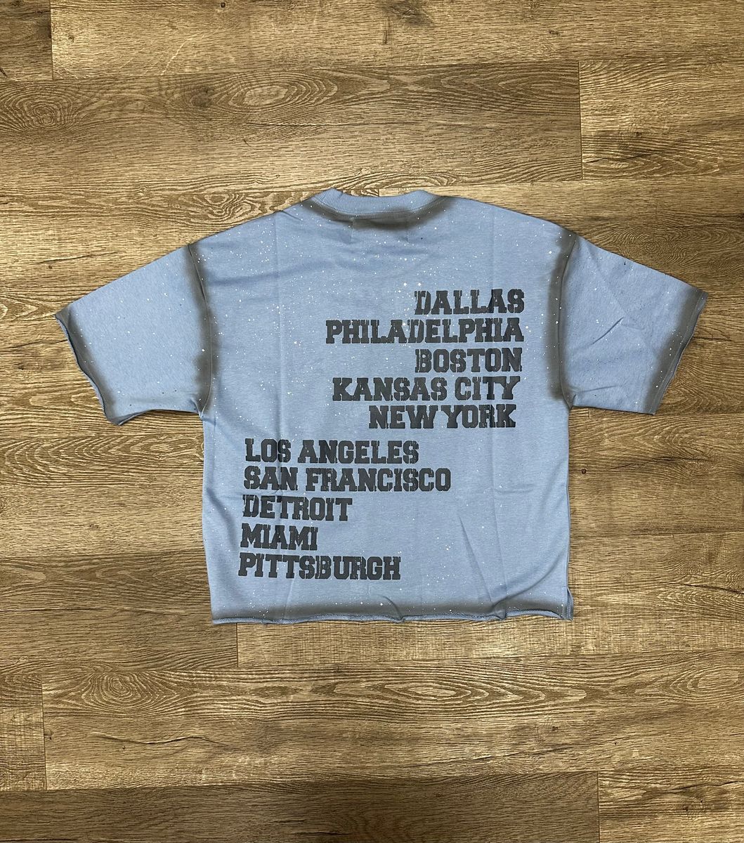 Hunter F-Terry Cropped T-Shirt - Blue