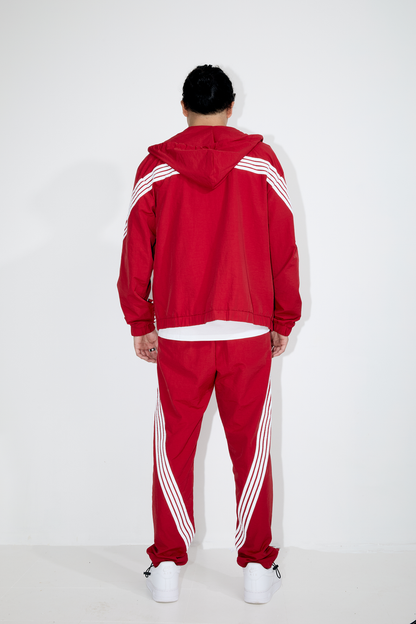 Nylon Windbreaker Pants - Red