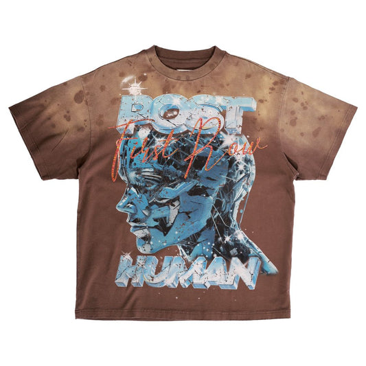 First Row Post Human Cropped Tee - Brown