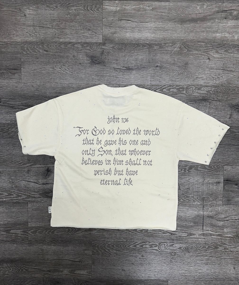 Holy F-Terry Cropped T-Shirt - Off White