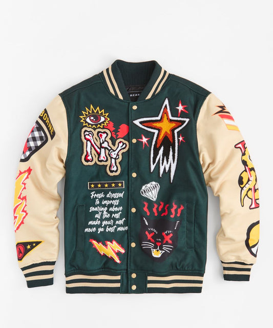 Super Fly Varsity Jacket - Green