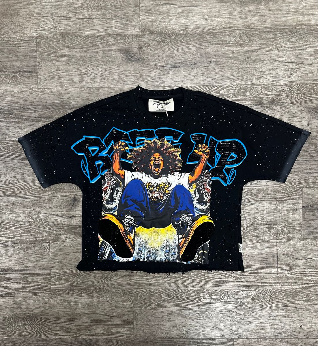 Rise Up F-Terry Cropped T-Shirt - Black