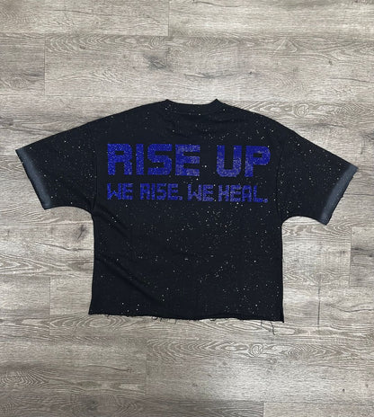 Rise Up F-Terry Cropped T-Shirt - Black